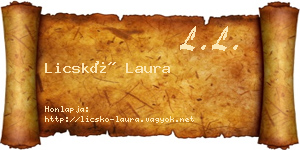 Licskó Laura névjegykártya